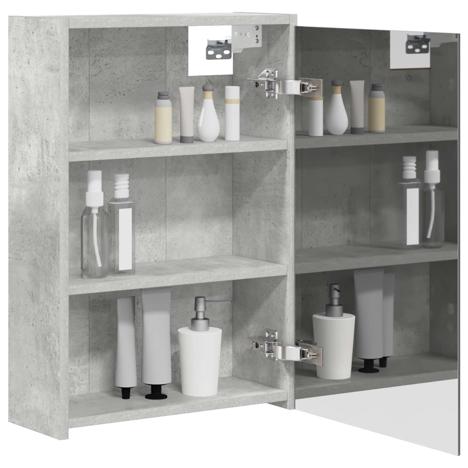 Mobiletto per specchio da bagno con lo scaffale Grigio cemento | homemem39