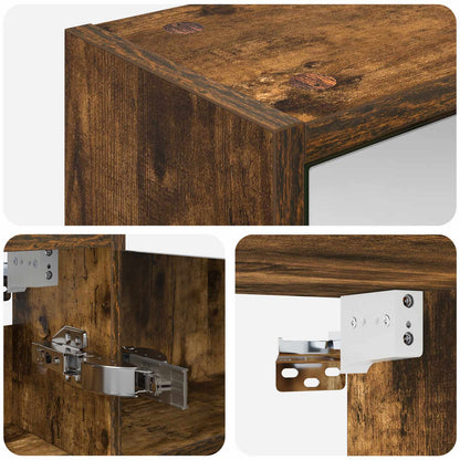 Mobiletto per specchio da bagno Rovere fumé 43 x 16 x 62.5 cm