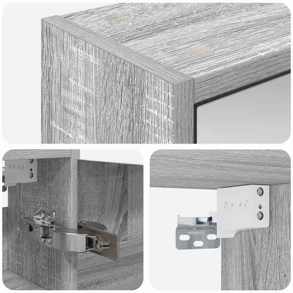 Mobiletto per specchio da bagno Grigio Sonoma 43 x 16 x 62.5 cm | homemem39