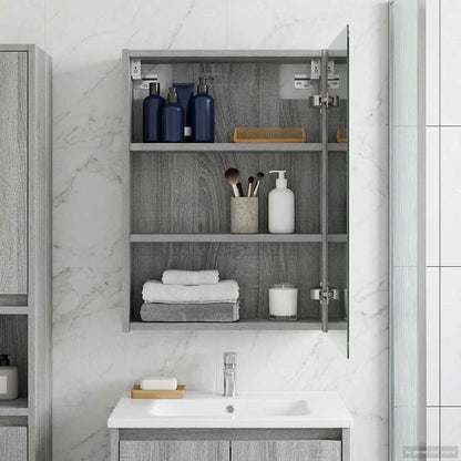 Mobiletto per specchio da bagno Grigio Sonoma 43 x 16 x 62.5 cm