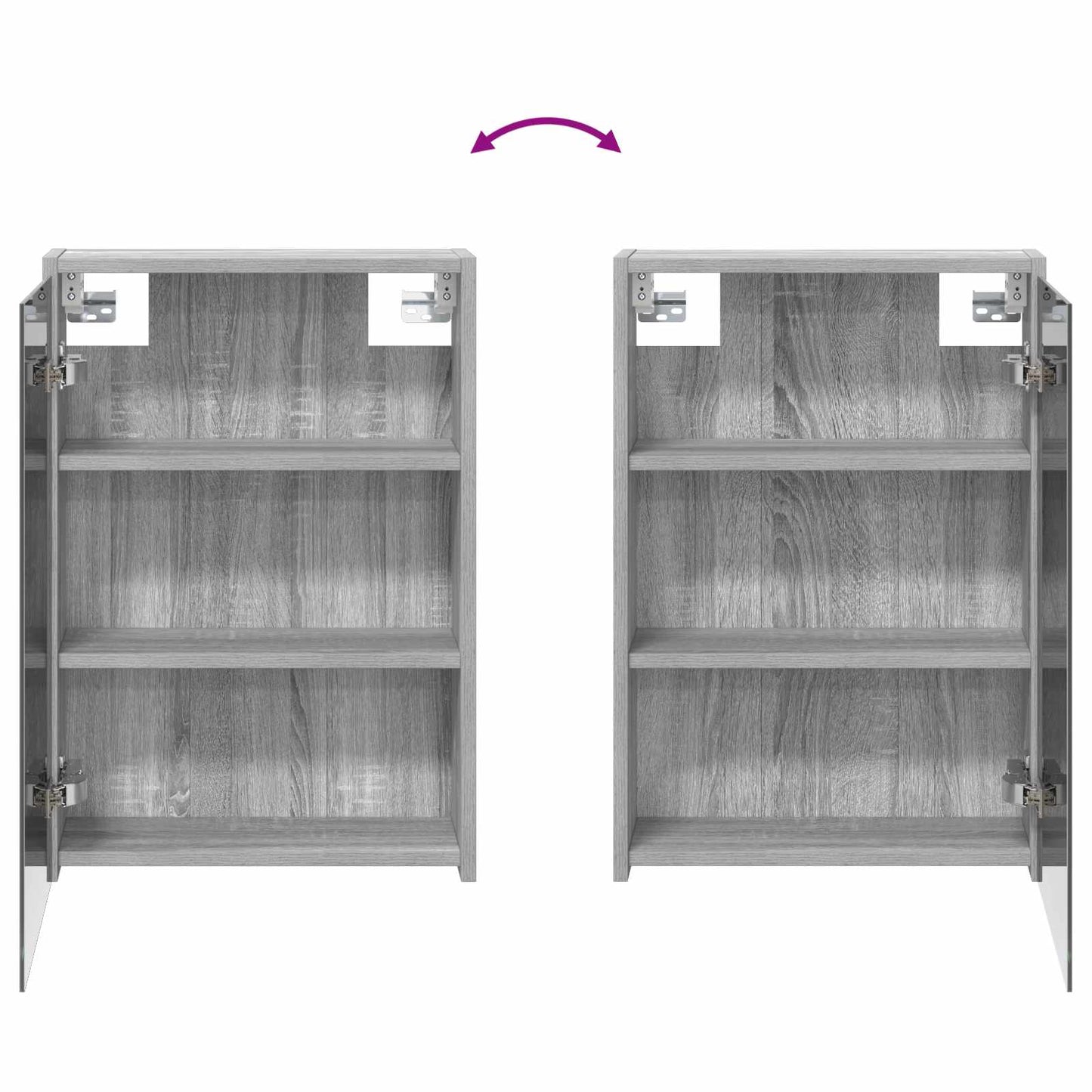 Mobiletto per specchio da bagno Grigio Sonoma 43 x 16 x 62.5 cm | homemem39