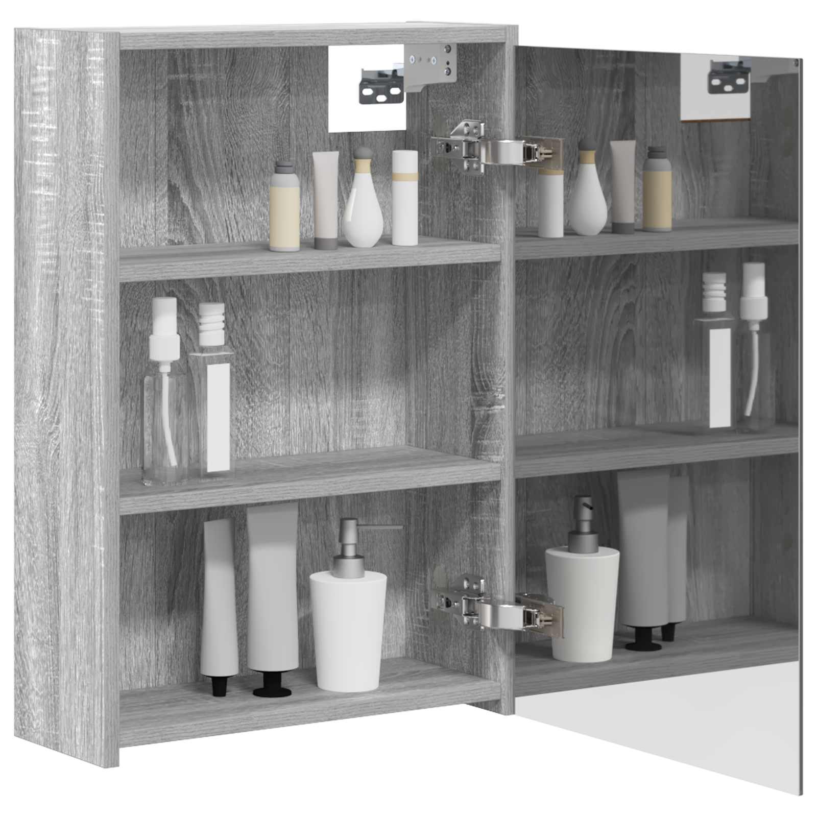 Mobiletto per specchio da bagno Grigio Sonoma 43 x 16 x 62.5 cm | homemem39
