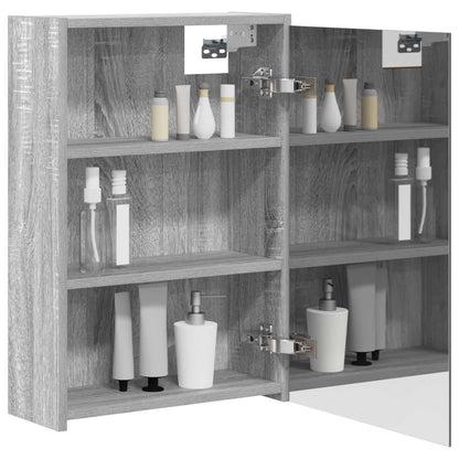 Mobiletto per specchio da bagno Grigio Sonoma 43 x 16 x 62.5 cm