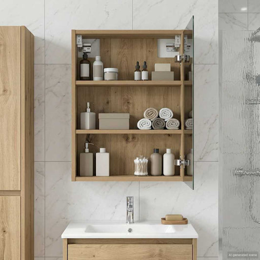 Mobiletto per specchio da bagno con porta Rovere Artigianale | homemem39