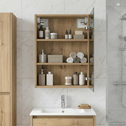 Mobiletto per specchio da bagno con porta Rovere Artigianale