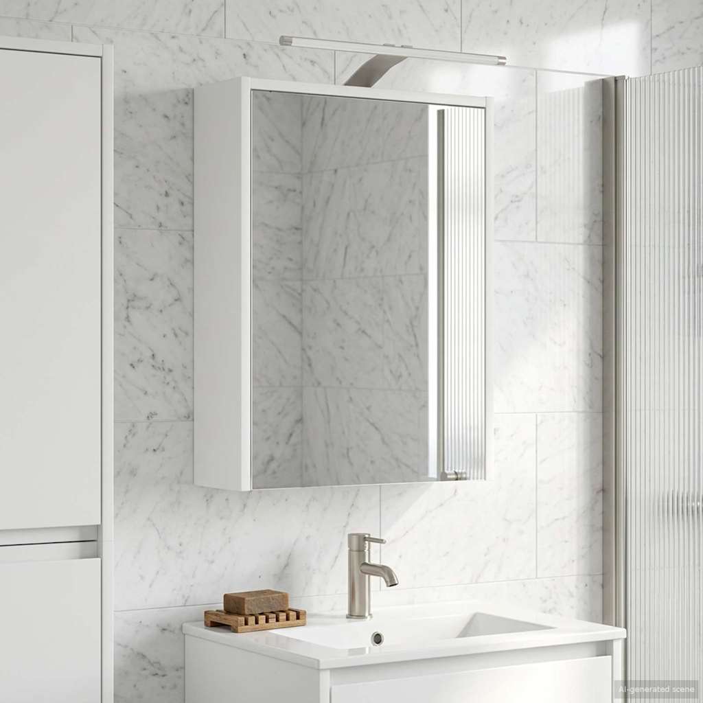 Mobiletto per specchio da bagno Bianco 43 x 16 x 62.5 cm | homemem39