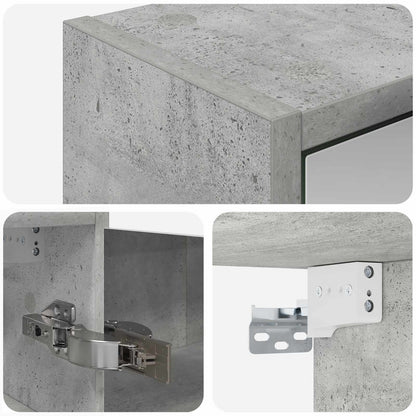 Mobiletto per specchio da bagno con lo scaffale Grigio cemento | homemem39