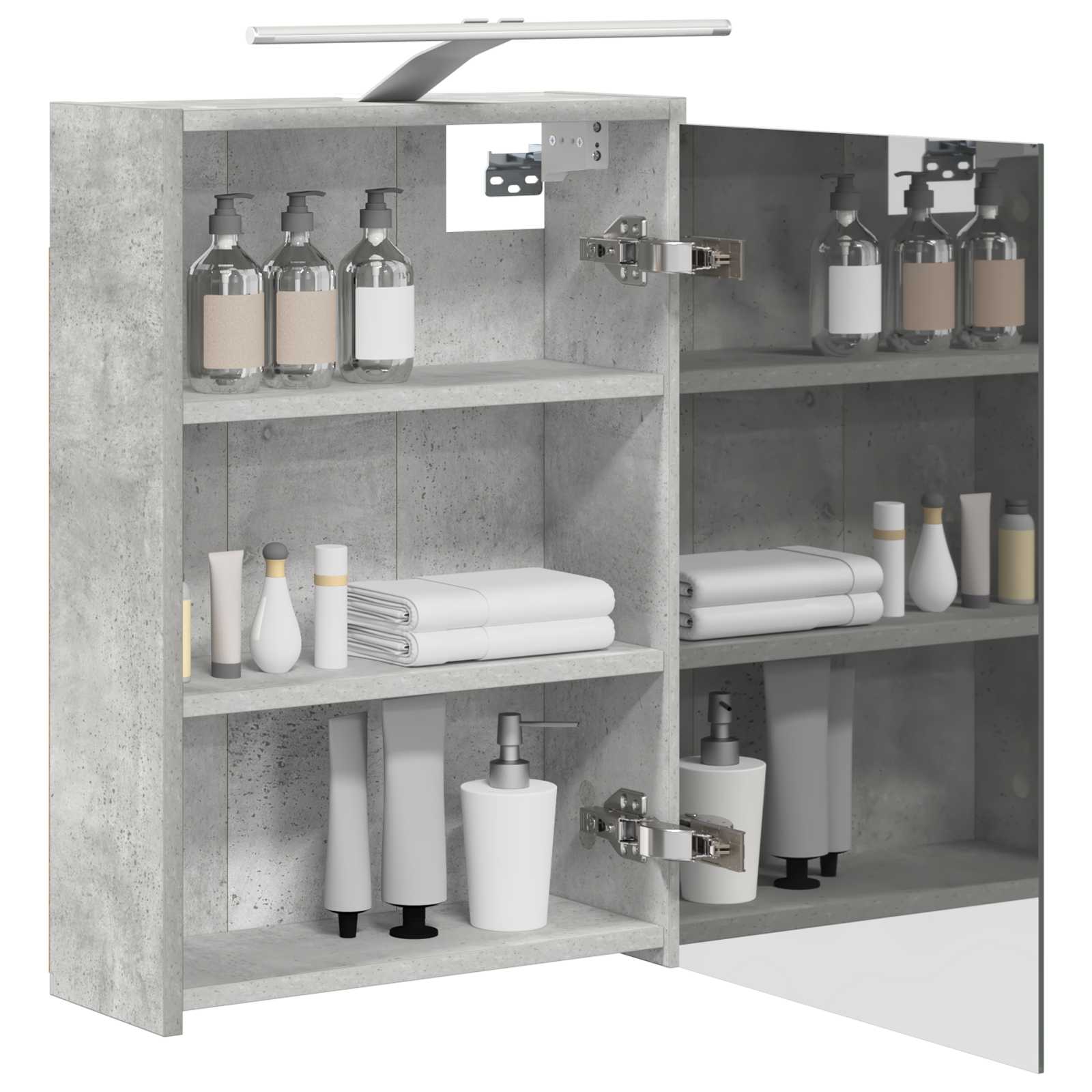 Mobiletto per specchio da bagno con lo scaffale Grigio cemento | homemem39