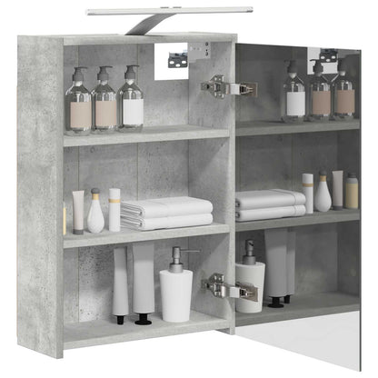 Mobiletto per specchio da bagno con lo scaffale Grigio cemento | homemem39