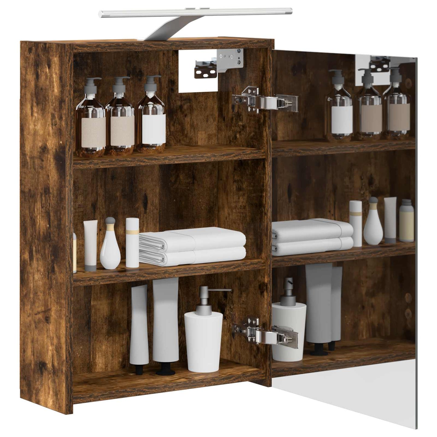 Mobiletto per specchio da bagno Rovere fumé 43 x 16 x 62.5 cm
