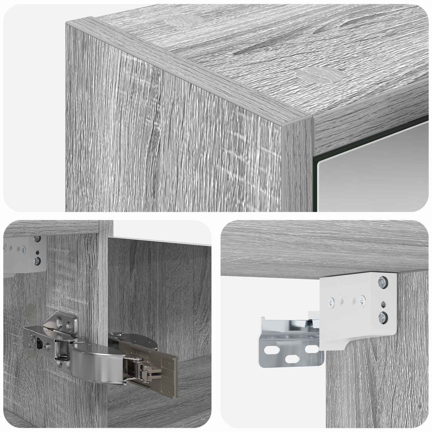 Mobiletto per specchio da bagno Grigio Sonoma 43 x 16 x 62.5 cm | homemem39