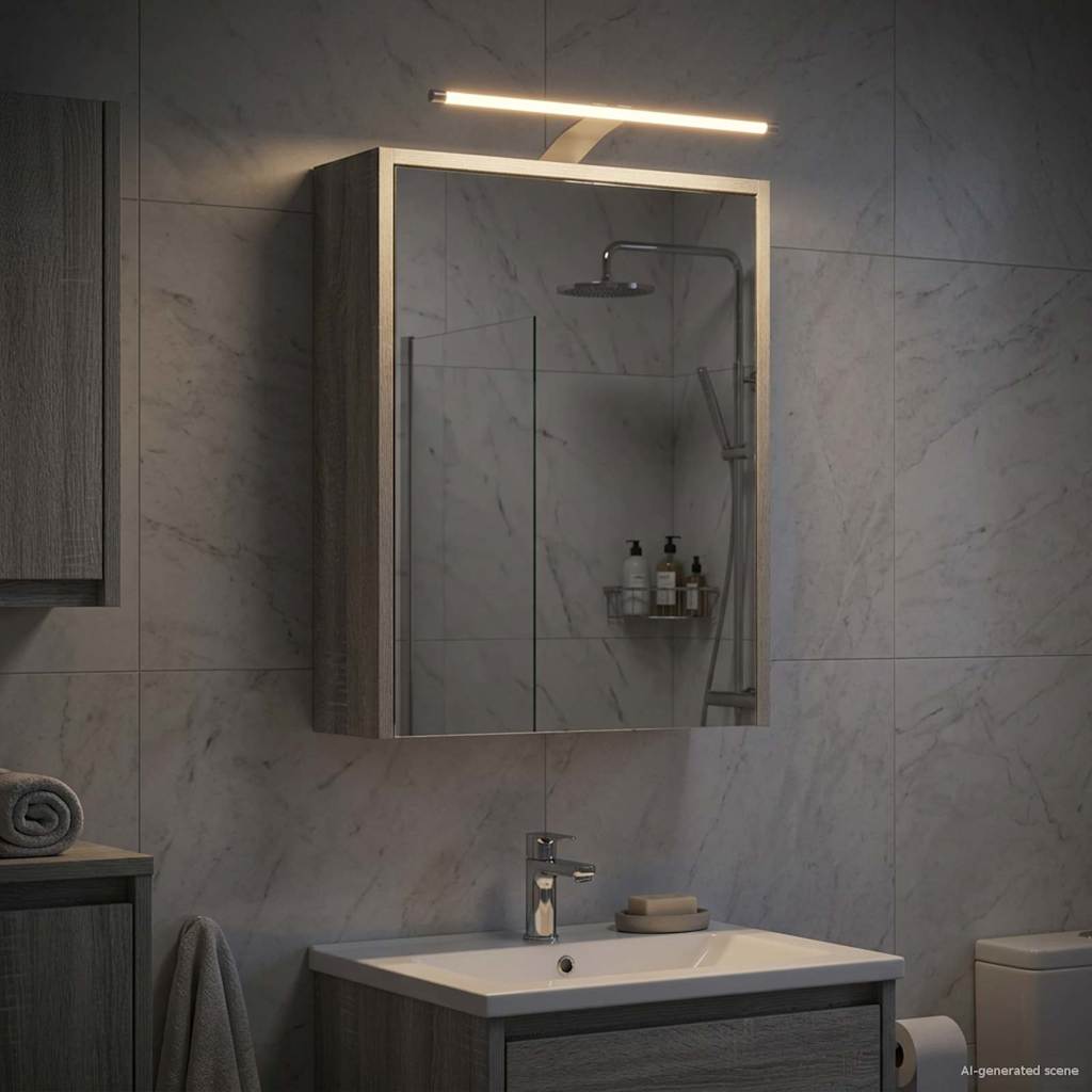 Mobiletto per specchio da bagno Grigio Sonoma 43 x 16 x 62.5 cm | homemem39