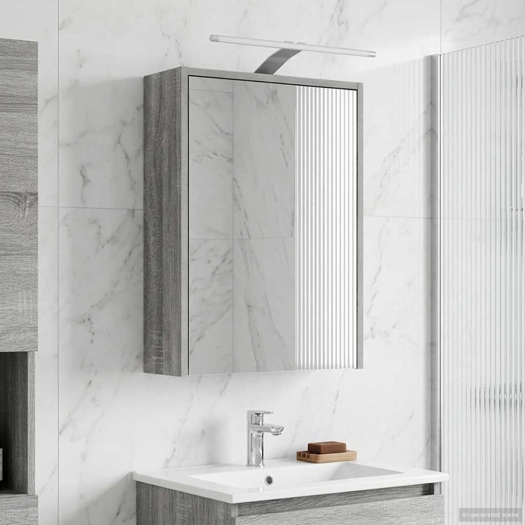 Mobiletto per specchio da bagno Grigio Sonoma 43 x 16 x 62.5 cm