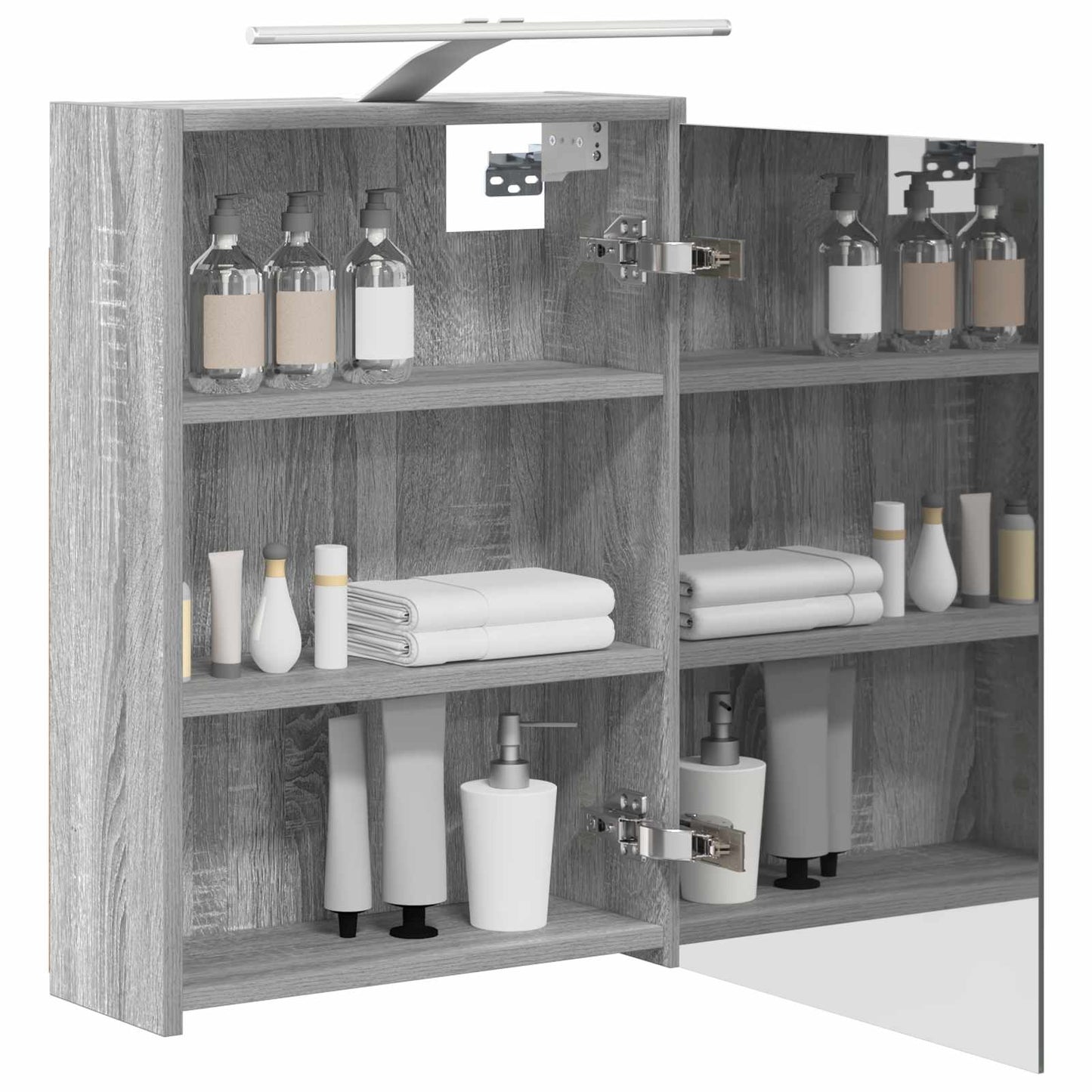 Mobiletto per specchio da bagno Grigio Sonoma 43 x 16 x 62.5 cm | homemem39