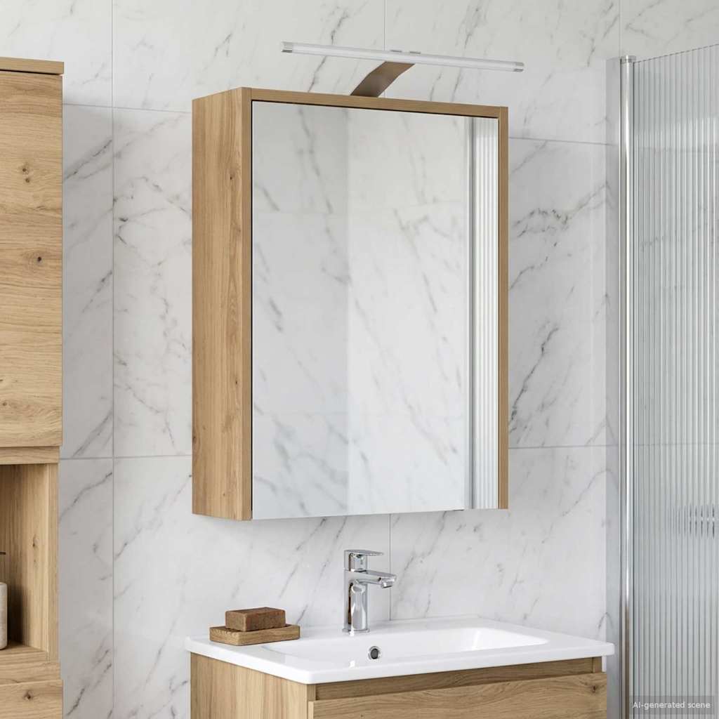 Mobiletto per specchio da bagno Rovere Artigianale | homemem39