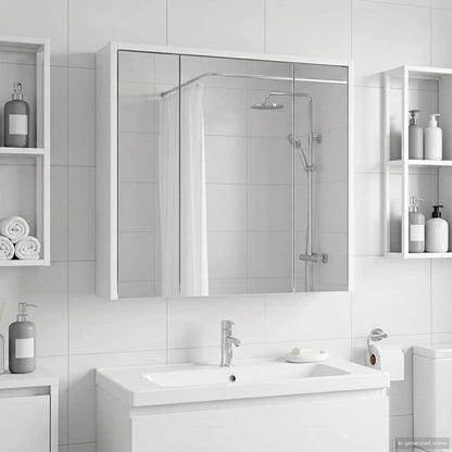 Mobiletto per specchio da bagno Bianco 63,5 x 16 x 62,5 cm