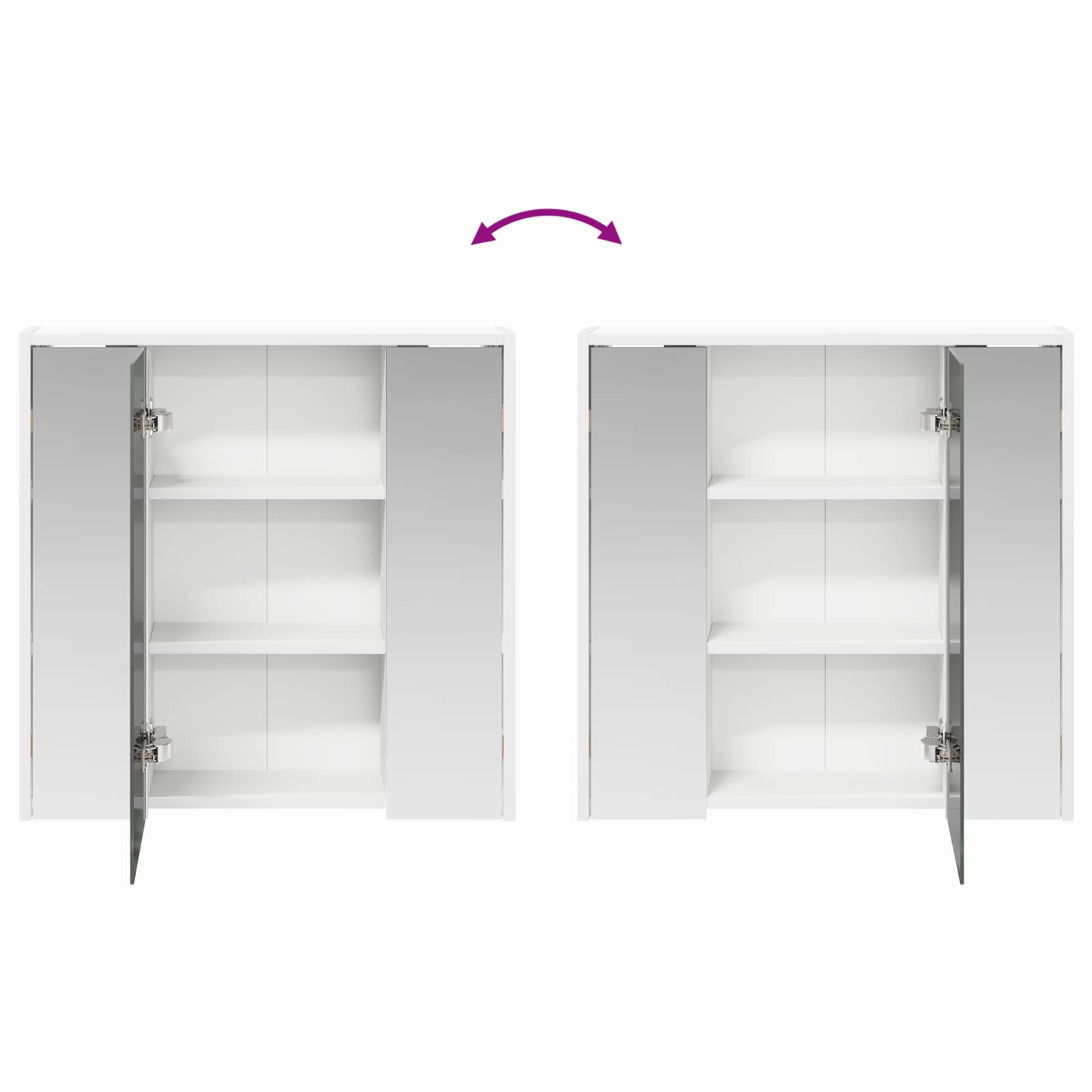 Mobiletto per specchio da bagno Bianco 63,5 x 16 x 62,5 cm | homemem39