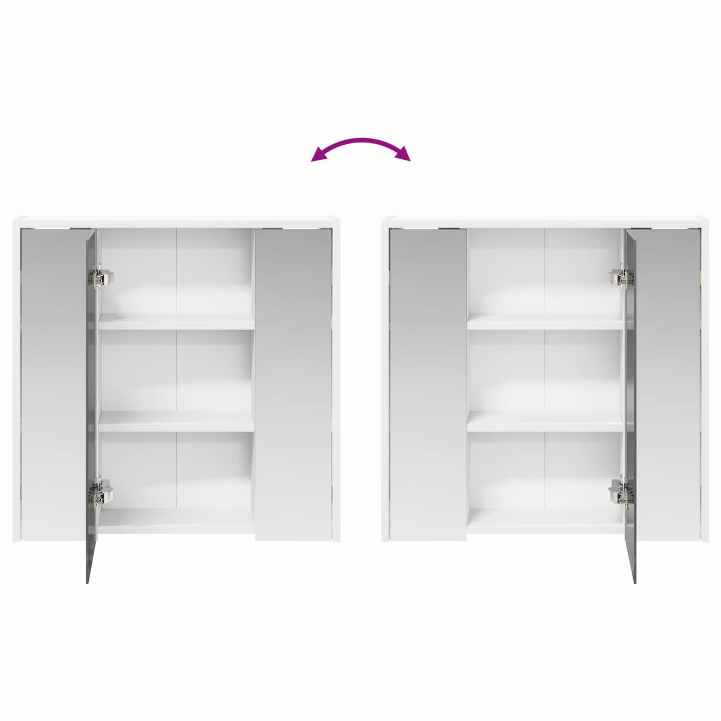 Mobiletto per specchio da bagno Bianco 63,5 x 16 x 62,5 cm