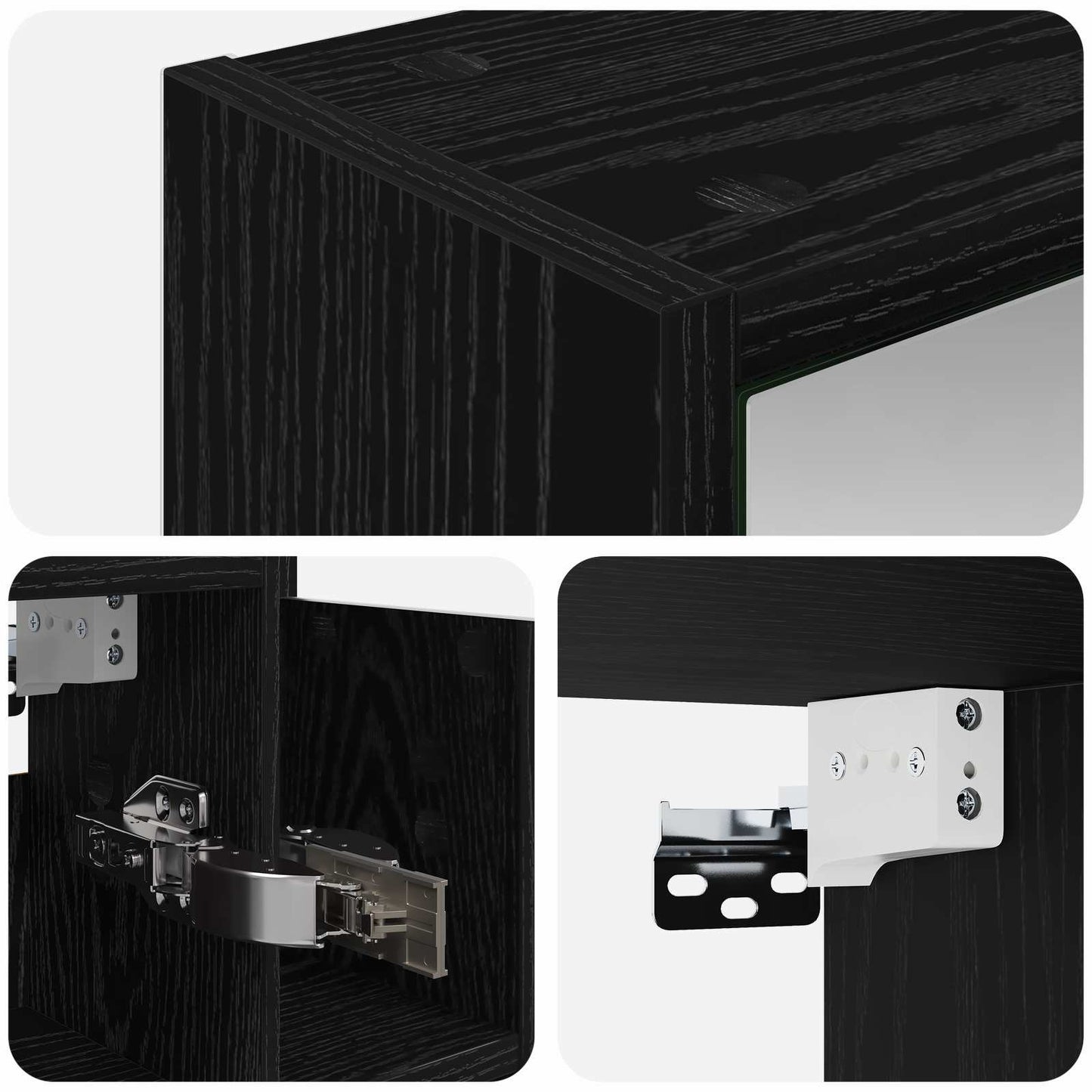 Mobiletto per specchio da bagno Rovere Nero 63,5 x 16 x 62,5 cm | homemem39