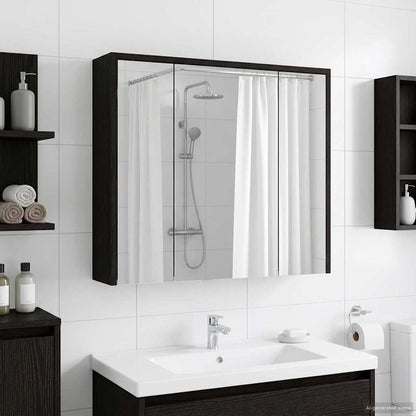 Mobiletto per specchio da bagno Rovere Nero 63,5 x 16 x 62,5 cm | homemem39