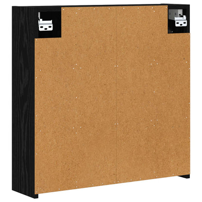 Mobiletto per specchio da bagno Rovere Nero 63,5 x 16 x 62,5 cm