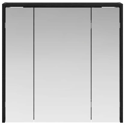 Mobiletto per specchio da bagno Rovere Nero 63,5 x 16 x 62,5 cm