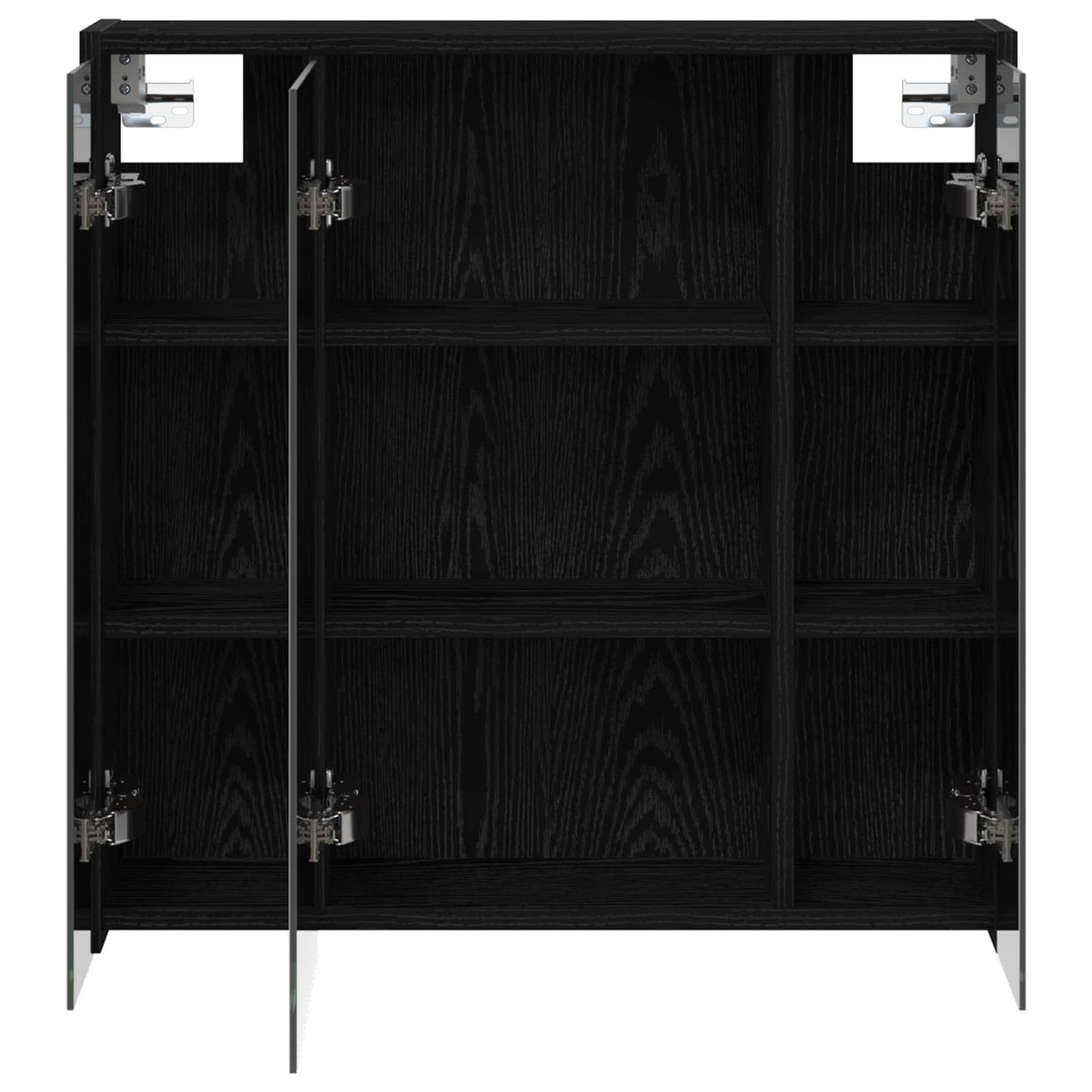 Mobiletto per specchio da bagno Rovere Nero 63,5 x 16 x 62,5 cm