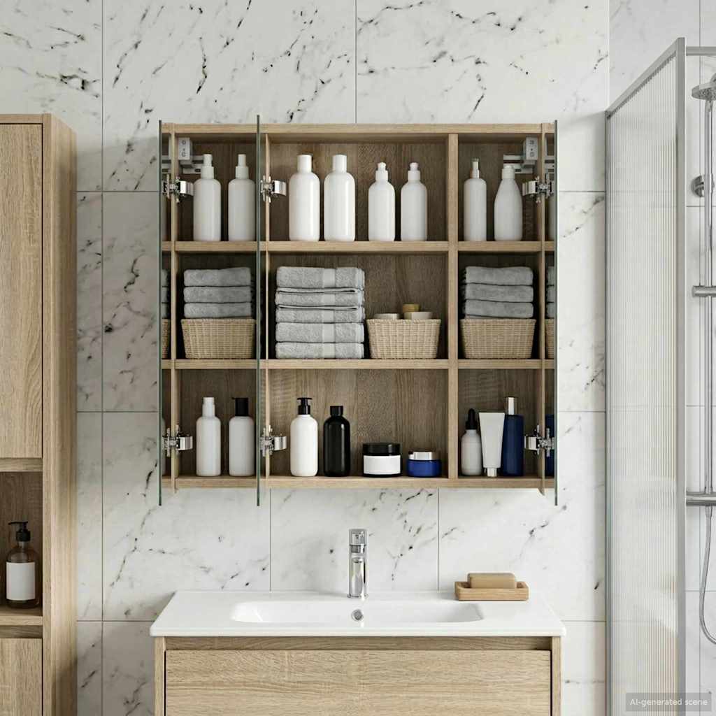 Mobiletto per specchio da bagno Rovere Sonoma | homemem39