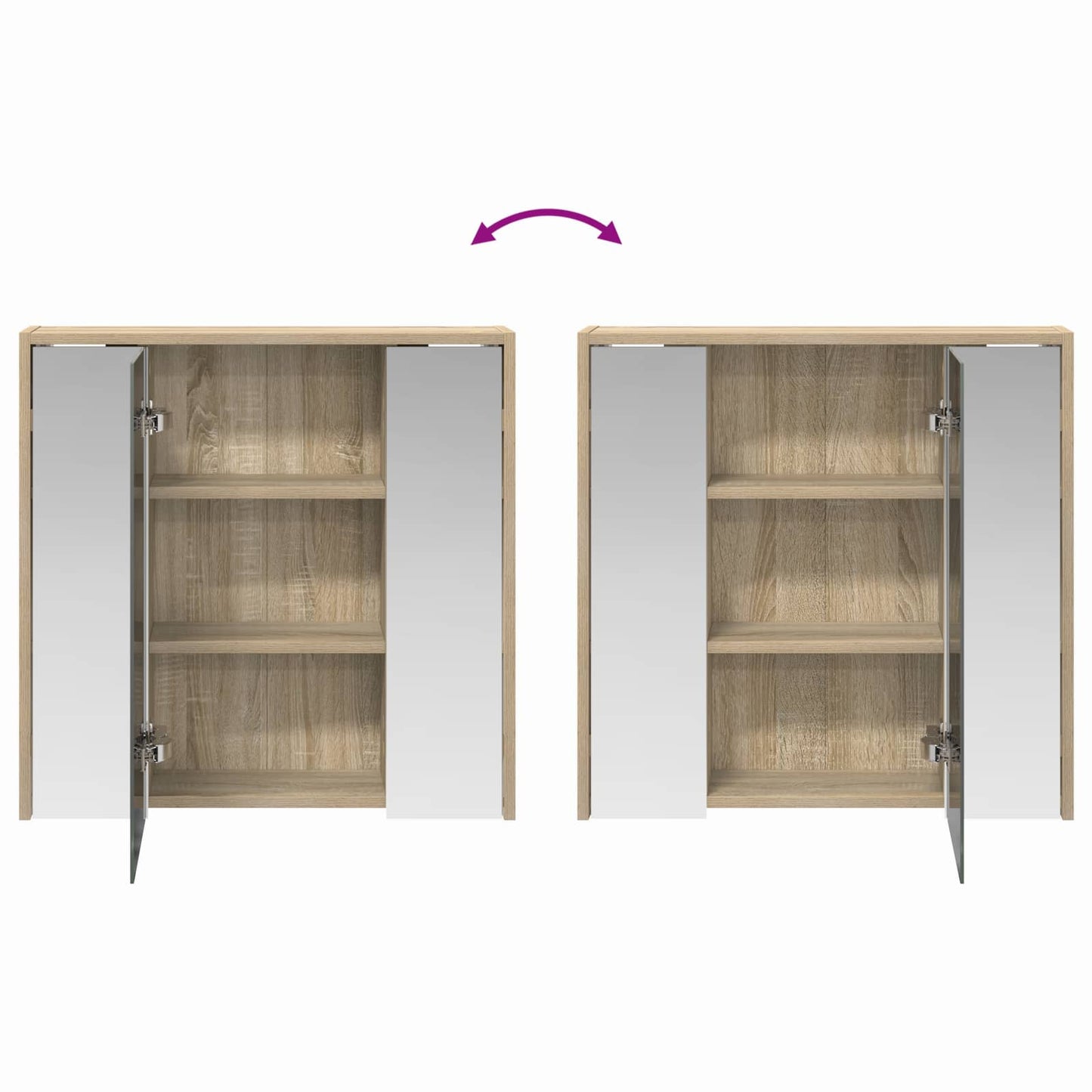 Mobiletto per specchio da bagno Rovere Sonoma