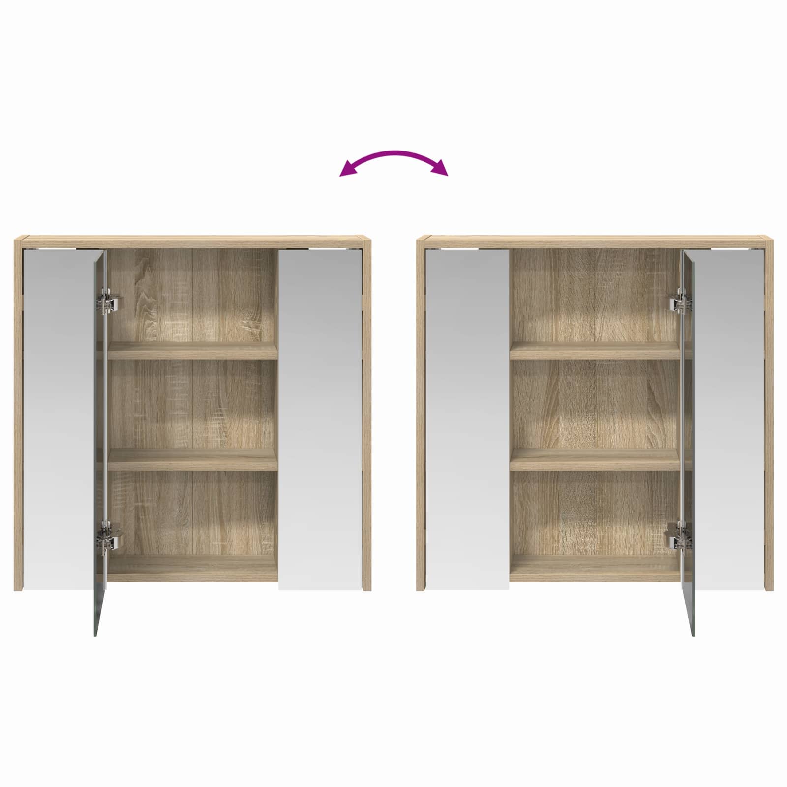 Mobiletto per specchio da bagno Rovere Sonoma | homemem39