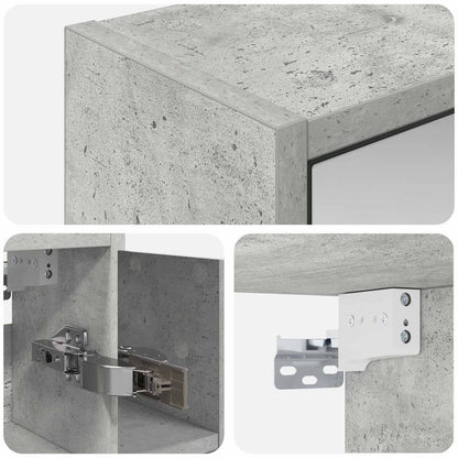 Mobiletto per specchio da bagno Grigio cemento