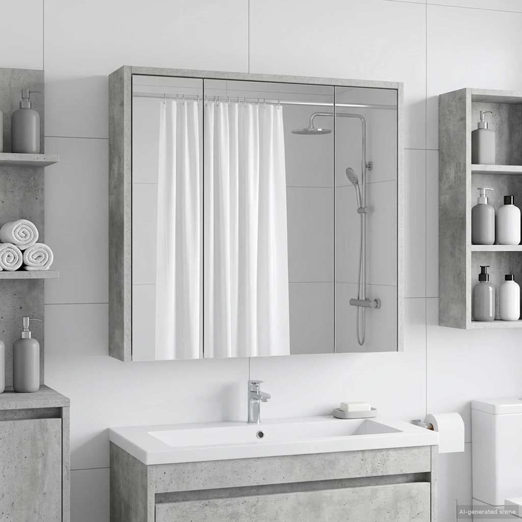 Mobiletto per specchio da bagno Grigio cemento | homemem39