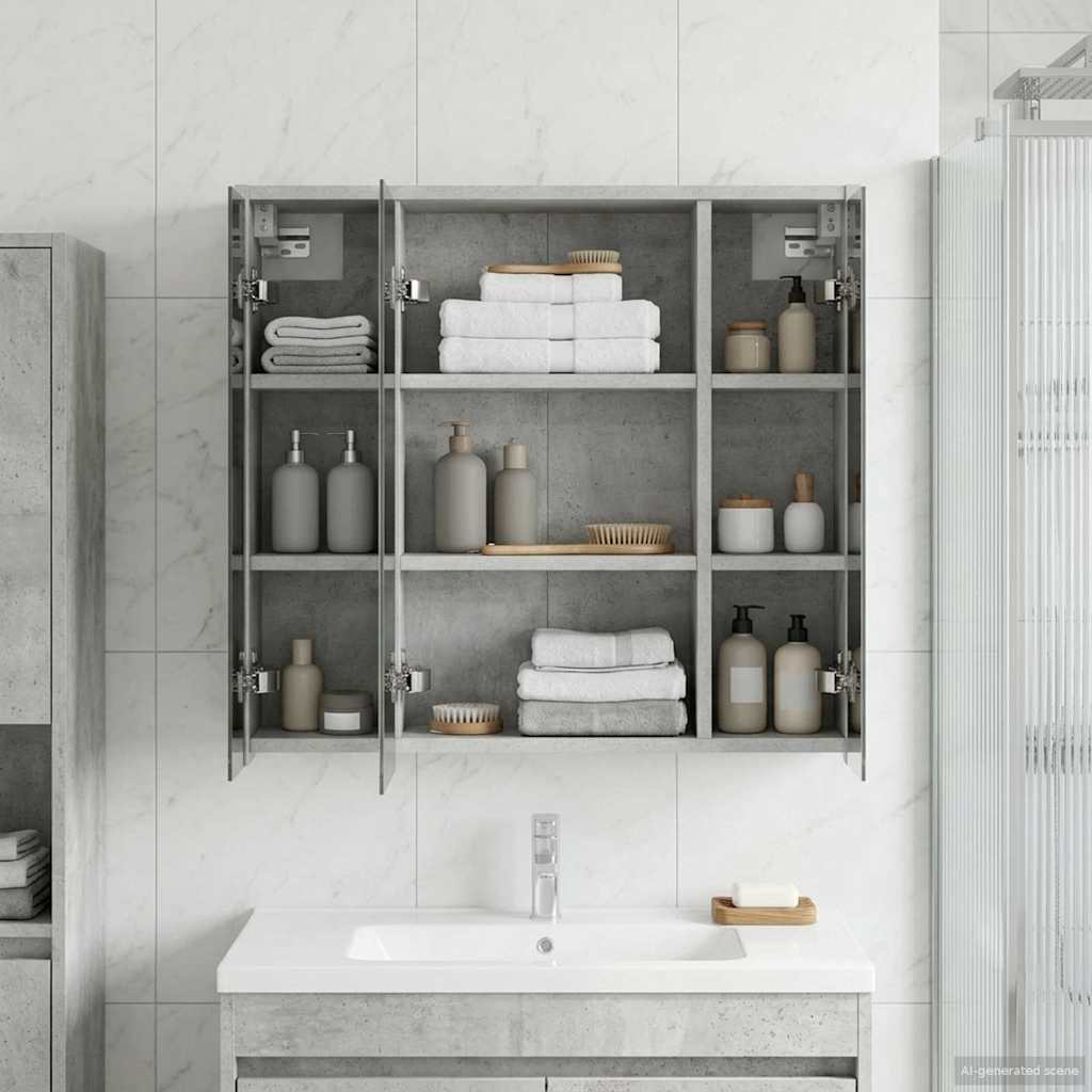 Mobiletto per specchio da bagno Grigio cemento | homemem39