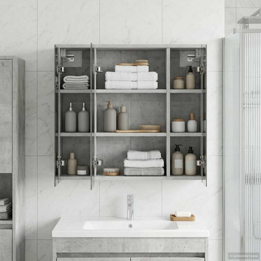 Mobiletto per specchio da bagno Grigio cemento | homemem39