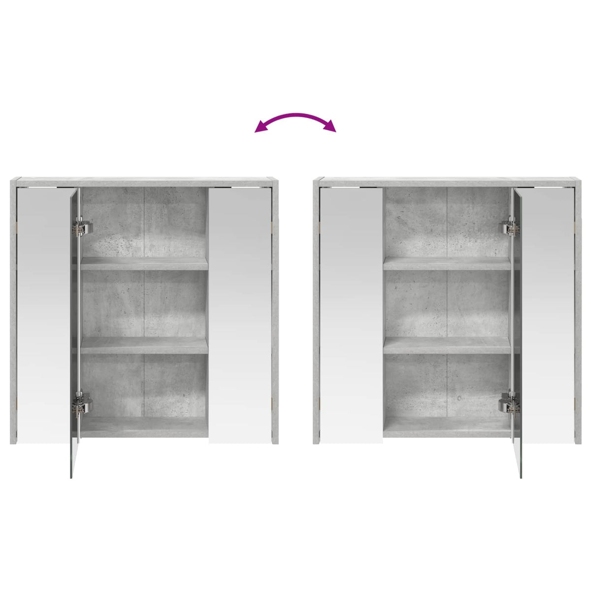 Mobiletto per specchio da bagno Grigio cemento | homemem39