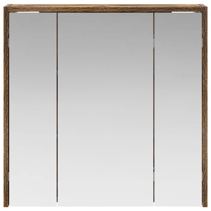 Mobiletto per specchio da bagno Rovere fumé 63,5 x 16 x 62,5 cm