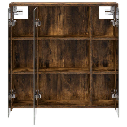 Mobiletto per specchio da bagno Rovere fumé 63,5 x 16 x 62,5 cm
