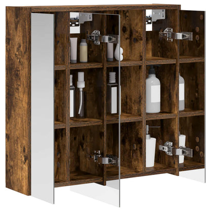 Mobiletto per specchio da bagno Rovere fumé 63,5 x 16 x 62,5 cm