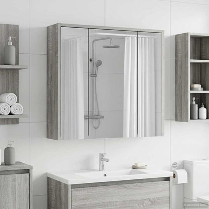 Mobiletto per specchio da bagno Grigio Sonoma | homemem39