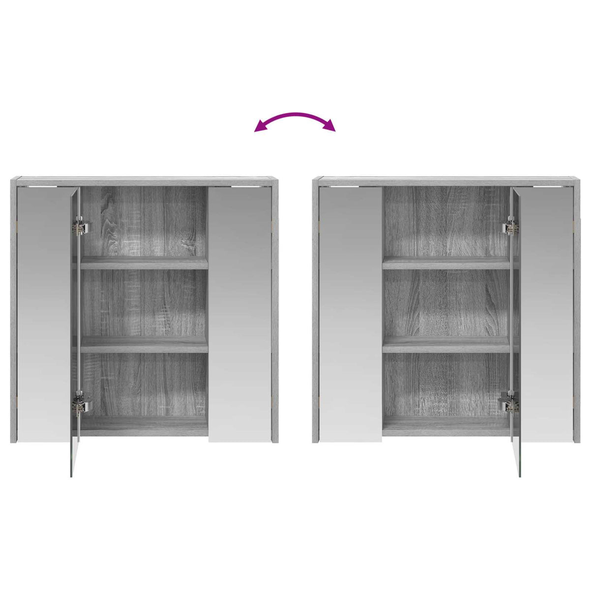 Mobiletto per specchio da bagno Grigio Sonoma | homemem39