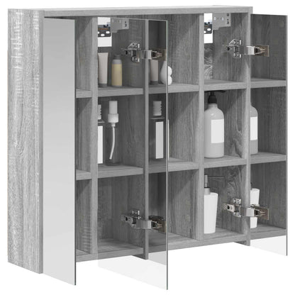 Mobiletto per specchio da bagno Grigio Sonoma | homemem39