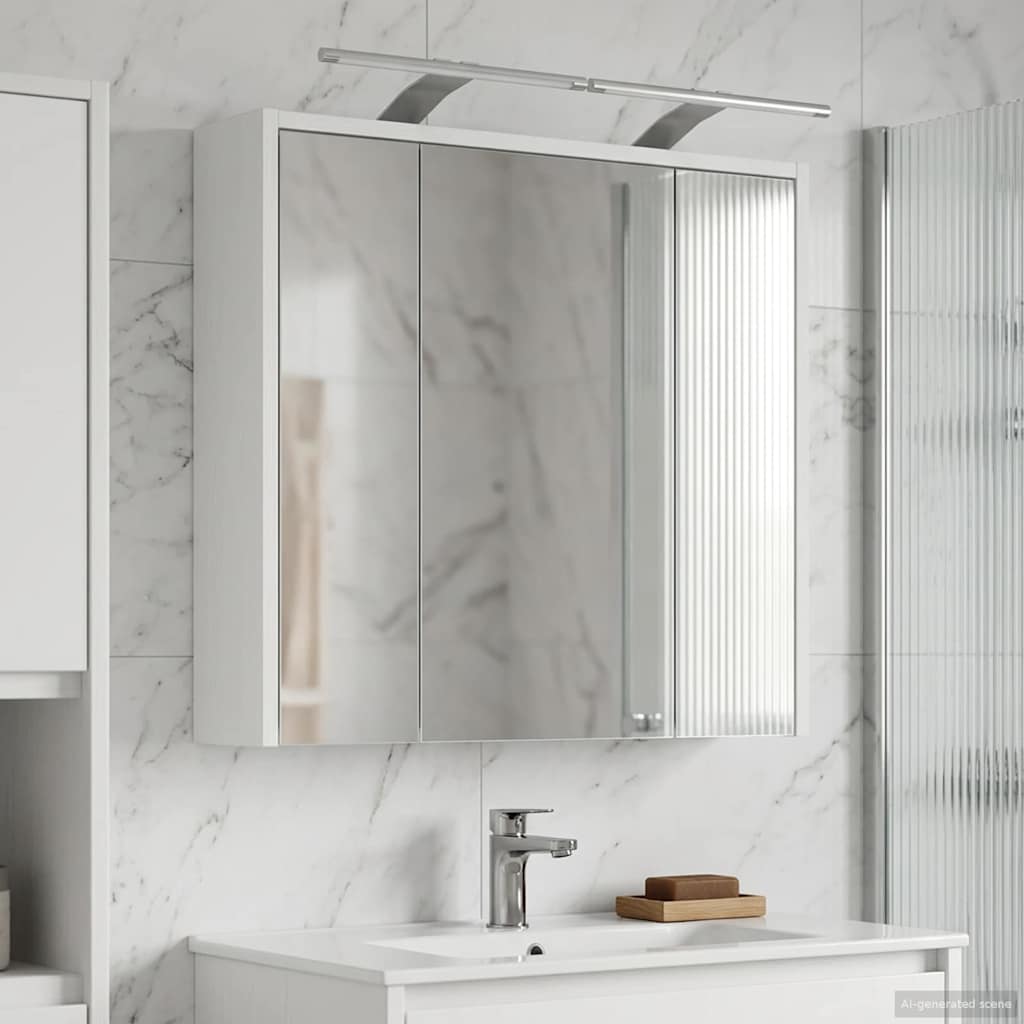 Mobiletto per specchio da bagno Bianco 63,5 x 16 x 62,5 cm