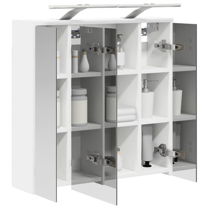 Mobiletto per specchio da bagno Bianco 63,5 x 16 x 62,5 cm