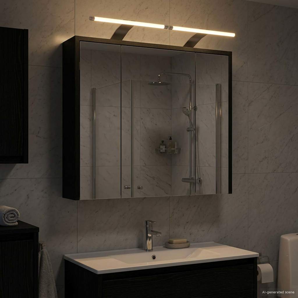 Mobiletto per specchio da bagno Rovere Nero 63,5 x 16 x 62,5 cm | homemem39