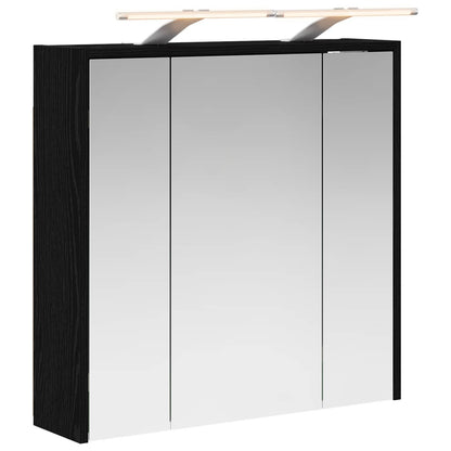 Mobiletto per specchio da bagno Rovere Nero 63,5 x 16 x 62,5 cm