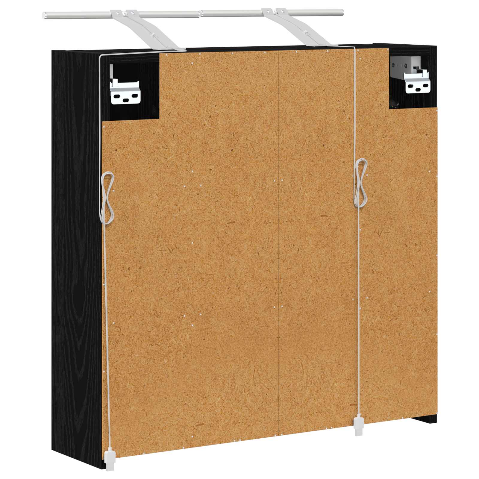 Mobiletto per specchio da bagno Rovere Nero 63,5 x 16 x 62,5 cm | homemem39