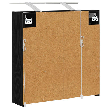 Mobiletto per specchio da bagno Rovere Nero 63,5 x 16 x 62,5 cm | homemem39