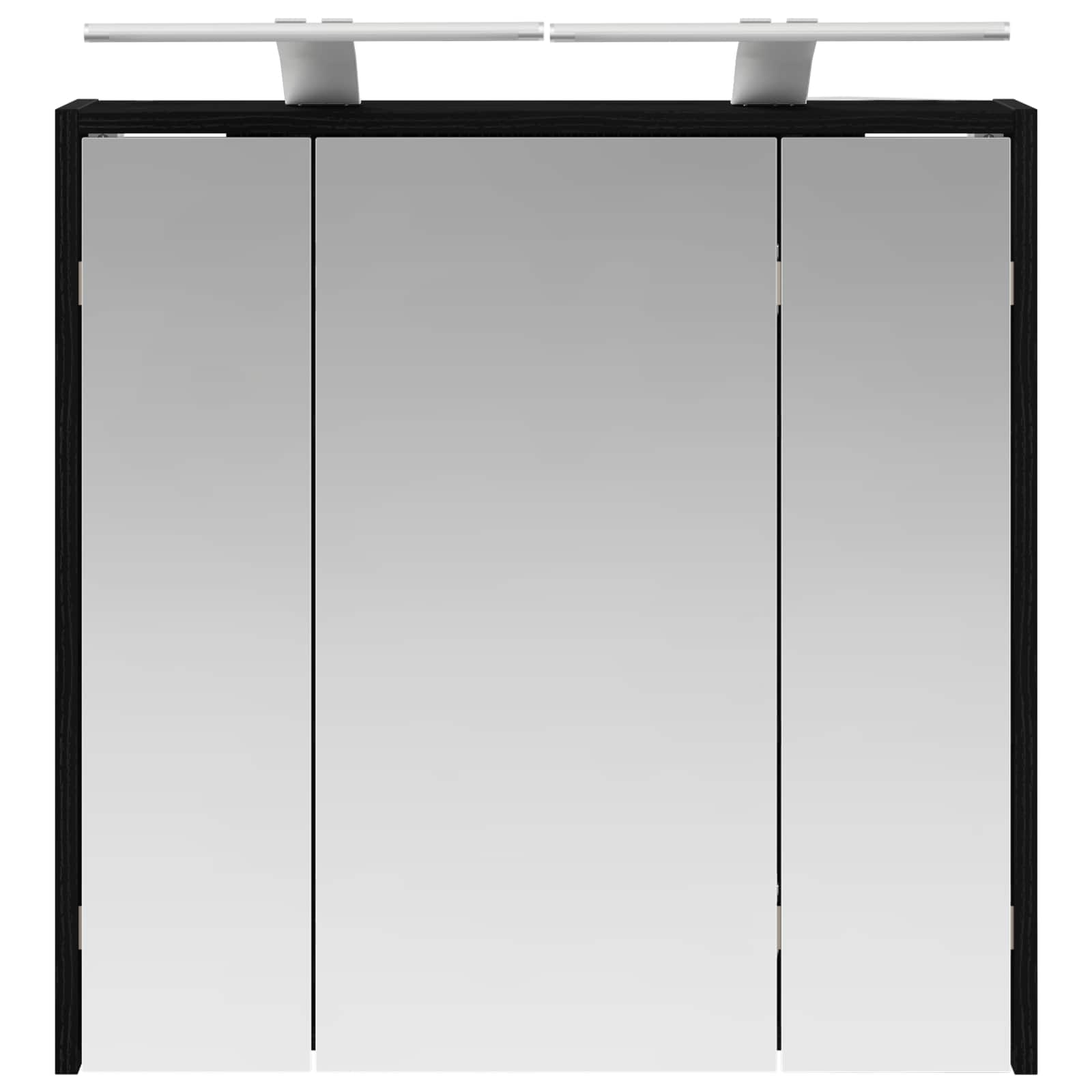 Mobiletto per specchio da bagno Rovere Nero 63,5 x 16 x 62,5 cm | homemem39
