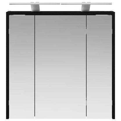 Mobiletto per specchio da bagno Rovere Nero 63,5 x 16 x 62,5 cm