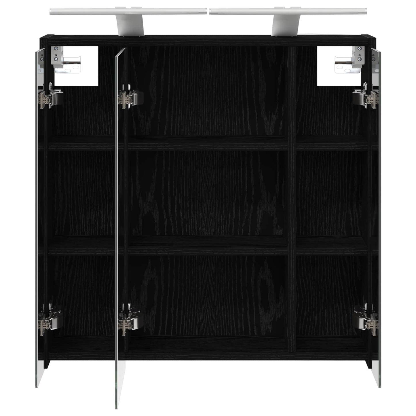 Mobiletto per specchio da bagno Rovere Nero 63,5 x 16 x 62,5 cm | homemem39